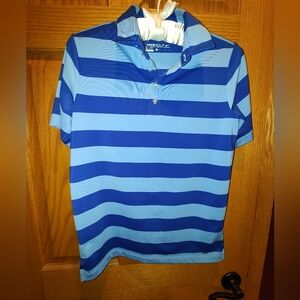 Nike Golf Boys Blue Striped Polo Shirt
